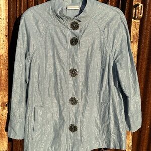 Chico's Light Gray and Purple Jacket